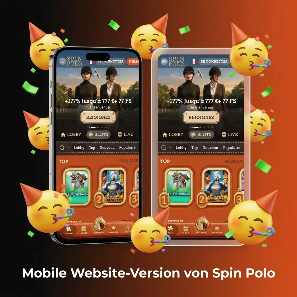 Mobile Website von Spin Polo auf Smartphone – Sportwetten und Casino-Spiele ohne App im Browser verfügbar