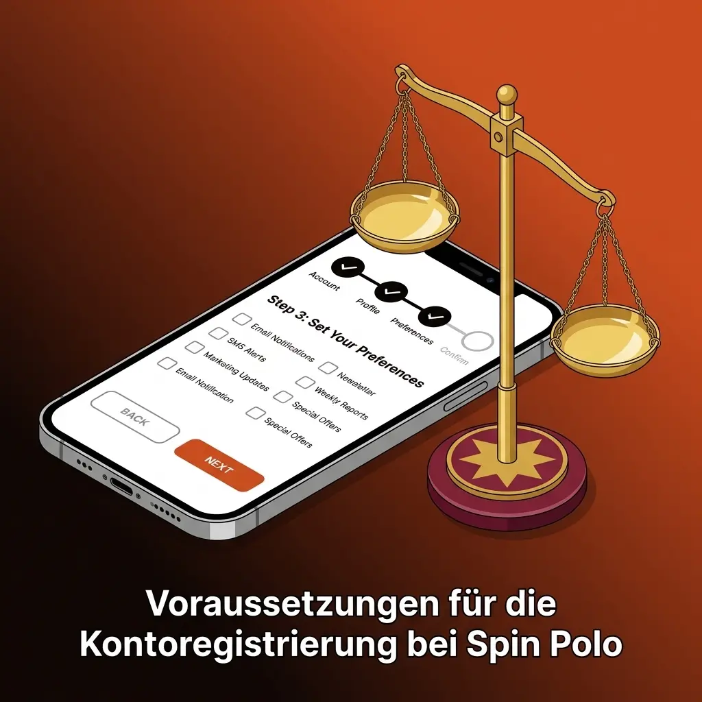 Voraussetzungen für Spin Polo Kontoregistrierung: Mindestalter 18, ein Konto pro Person, korrekte Daten